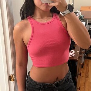 Zara Pink Ribbed Crop Top